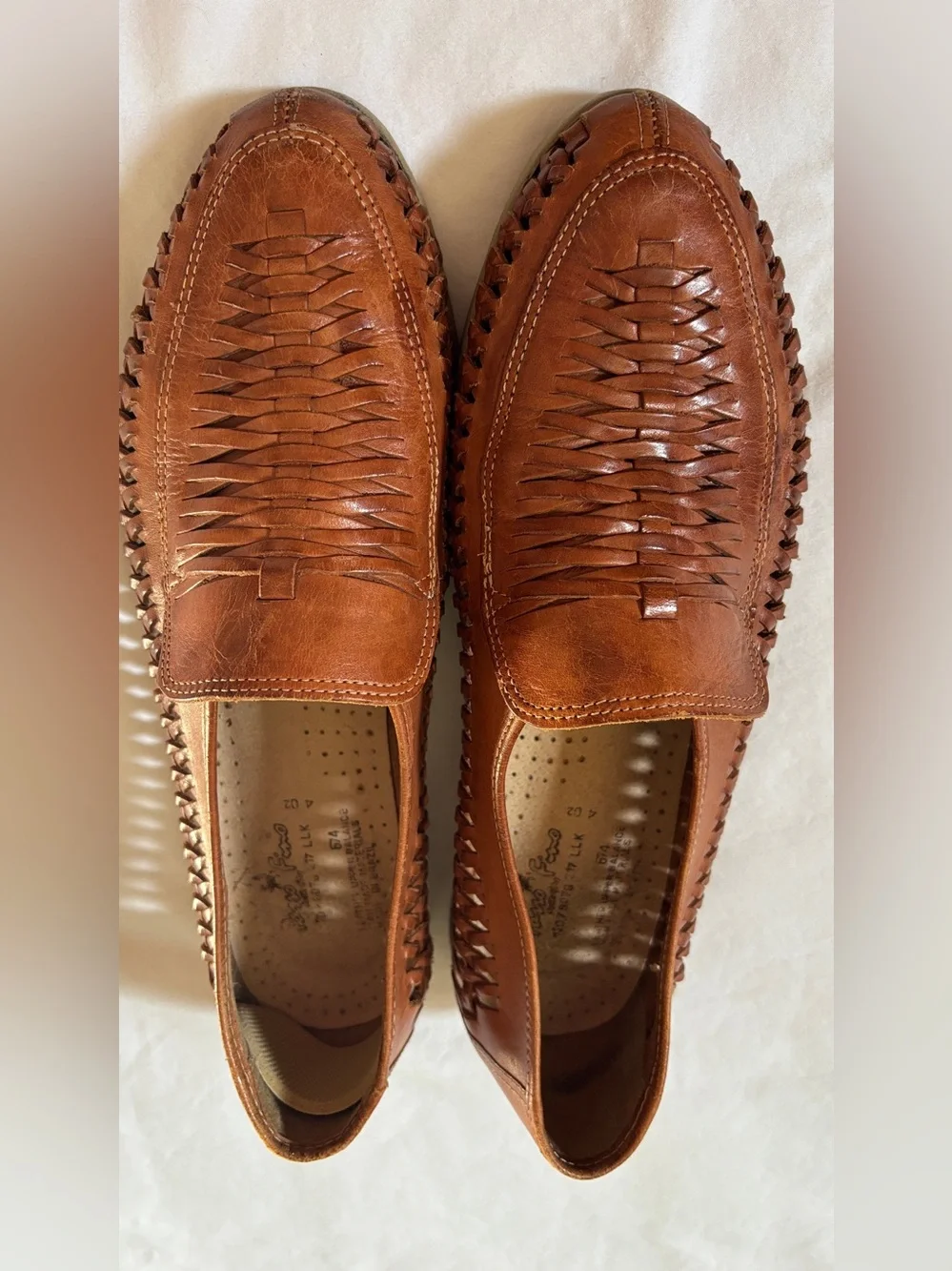 Pano Fino Huarache Leather Loafers Brown Slip On Men’s US 12 Est